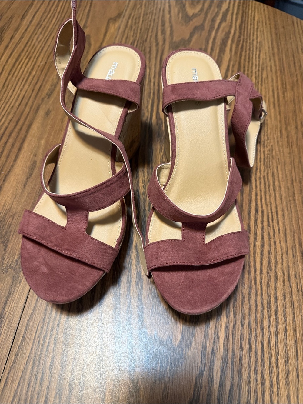 Maurices Mauve Strappy Block Heel Sandals